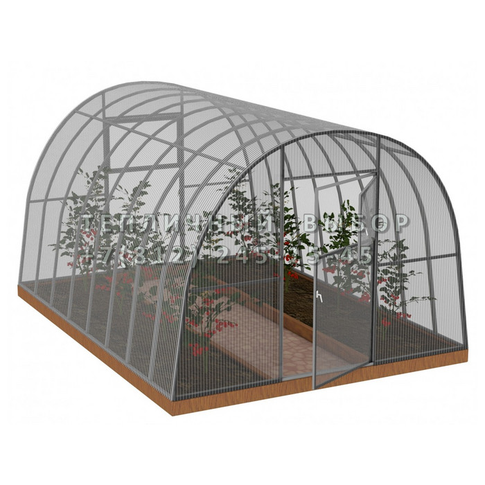 Теплица из поликарбоната Усиленная Арочная 2,5х12 h=2 м профиль 25х25 мм